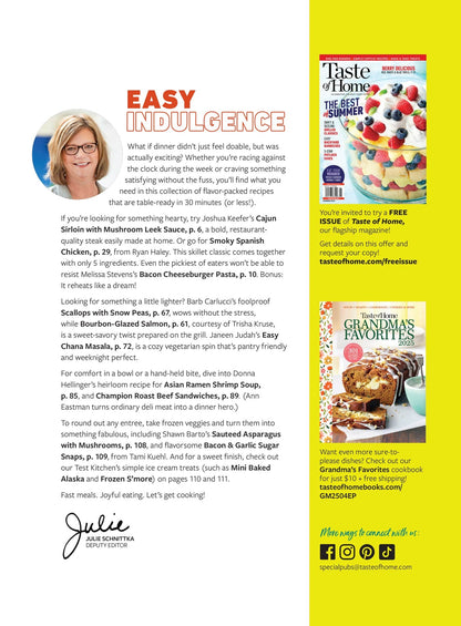 Taste of Home - 30 Minute Meals: 105 Quick & Easy Weeknight Dinners, Simple Skillets, 5-Ingredient Dinners, One-Pan Wonders, Fast & Flavorful, Freezer To Table, Simple Side Dishes & More!