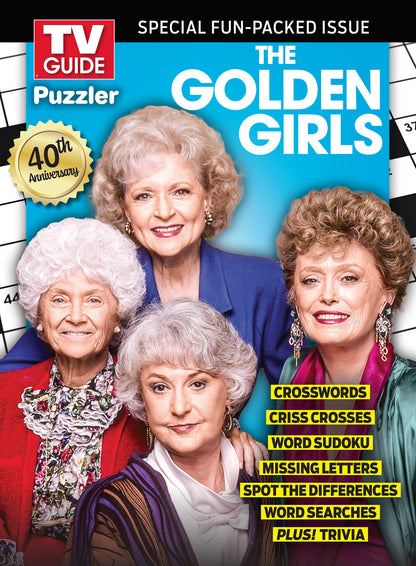 TV Guide - The Golden Girls Puzzler: Celebrate The 40th Anniversary, Fun Games Packed With Crosswords, Trivia, Word Sudoku, Missing Letters, Spot The Difference, Word Searches, Brain Teasers & More!