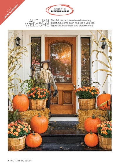 Brain Fun - Picture Puzzles: Spot 266 Differences, 5 Themed Sections, Home & Garden, Fall Fun, Harvest Holidays, Autumn Animals, Sweater Weather, Strengthen Memory, Improve Focus, Relax & More!