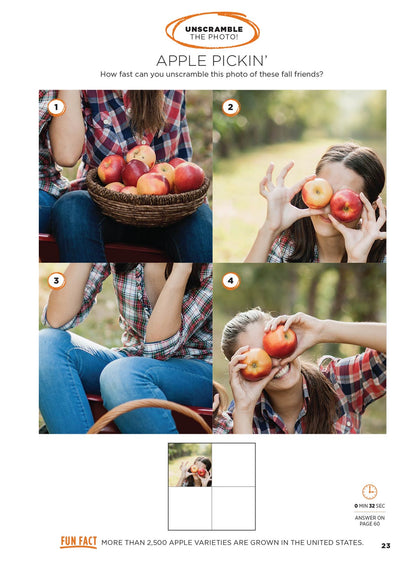 Brain Fun - Picture Puzzles: Spot 266 Differences, 5 Themed Sections, Home & Garden, Fall Fun, Harvest Holidays, Autumn Animals, Sweater Weather, Strengthen Memory, Improve Focus, Relax & More!