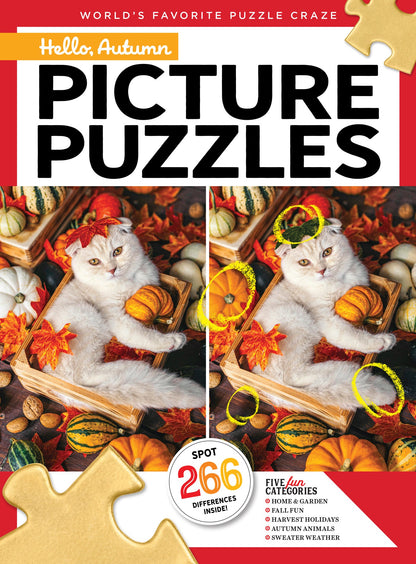 Brain Fun - Picture Puzzles: Spot 266 Differences, 5 Themed Sections, Home & Garden, Fall Fun, Harvest Holidays, Autumn Animals, Sweater Weather, Strengthen Memory, Improve Focus, Relax & More!