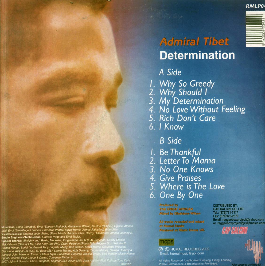 Admiral Tibet - Determination (Jamaica press) (orig. press) Vinyl Record