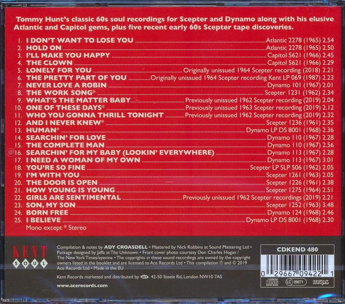 Tommy Hunt - The Complete Man: 60s NYC Soul Songs Music CD
