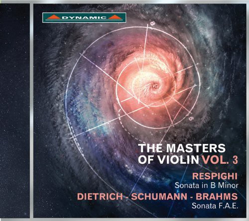 the album cover for Respighi / Schumann / Brahms / Dietrich - Masters of Violin Vol 3