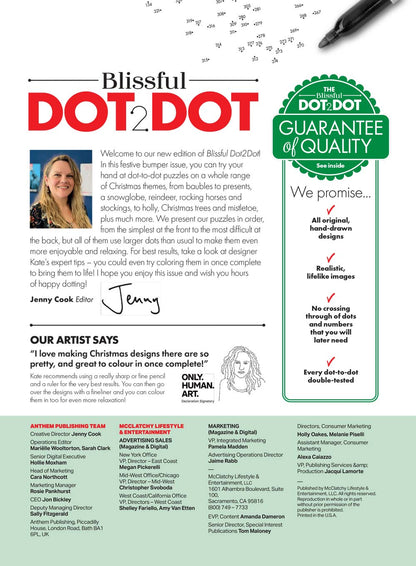 Blissful - Calming Dot to Dot - Festive Holiday Designs: Connect The Dots & Create A Picture, Boost Creativity, Relaxing For Kids & Adults, Holiday & Christmas Themed Designs To Celebrate the Season!