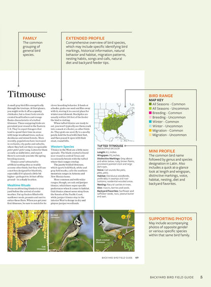 Birds & Blooms - Backyard Field Guide: 60+ Bird Profiles, Identification Tips, Feeding & Nesting Advice, Plants To Attract Birds To Your Outdoor Space, Range Maps, Fun Facts & More!
