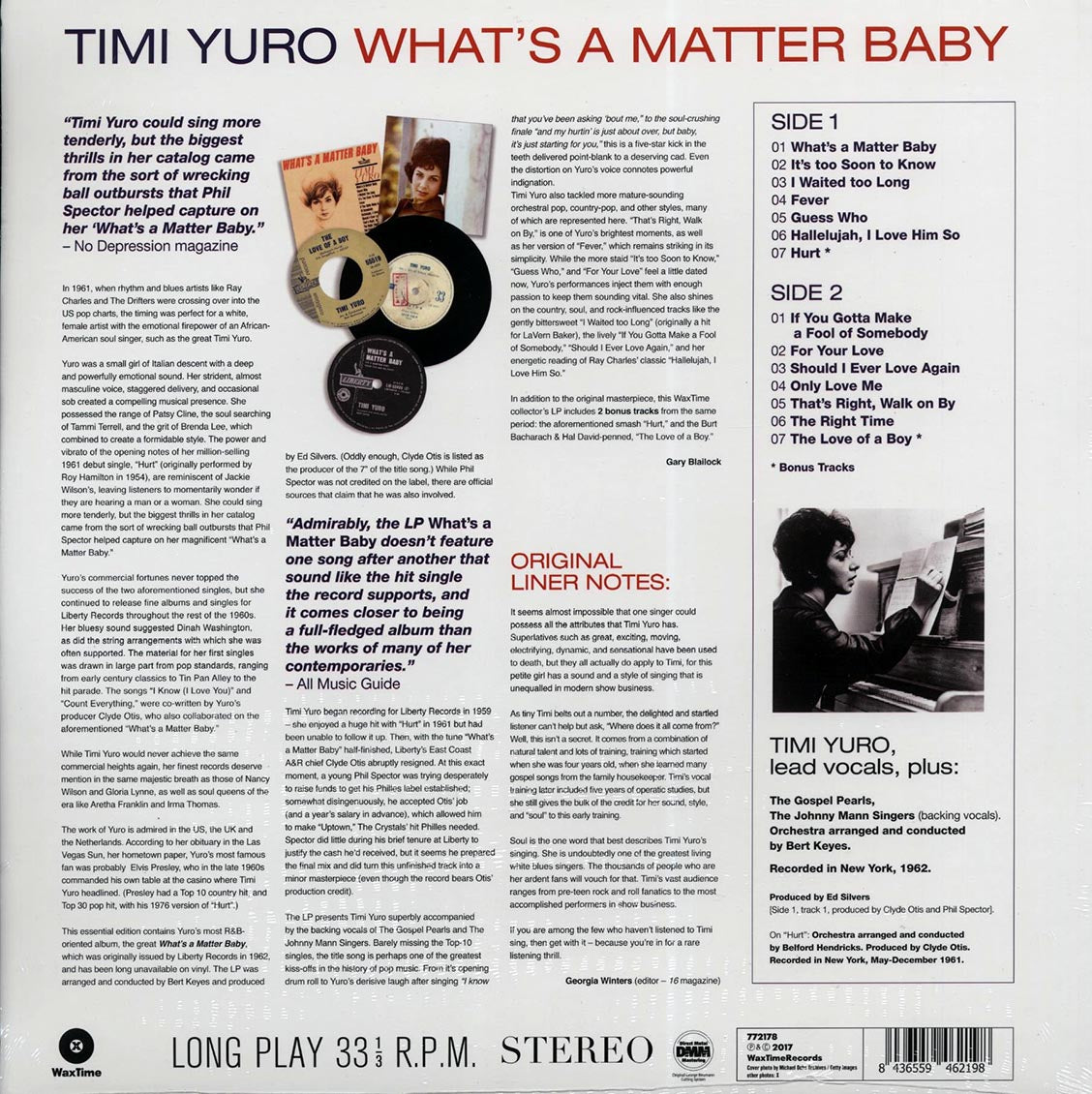 Timi Yuro - What's A Matter Baby (ltd. ed.) (180g) (High-Def VV) Vinyl Record