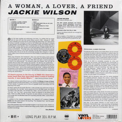 Jackie Wilson - A Woman. A Lover. A Friend. (+2 bonus tracks) (ltd. ed.) (180g) Vinyl Record