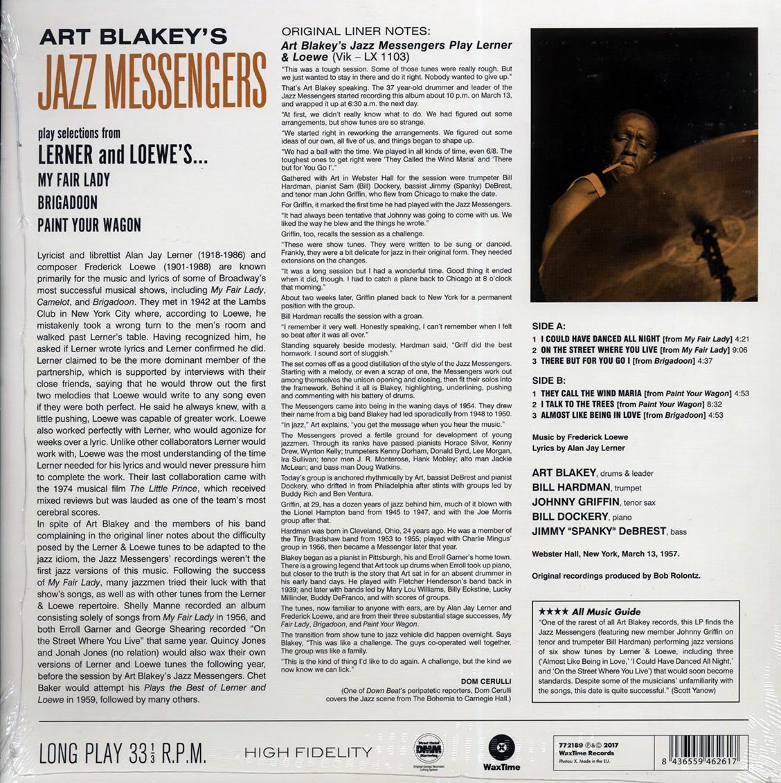 Art Blakey's Jazz Messengers - Selections From Lerner And Loewe's My Fair Lady, Brigadoon, Paint Your Wagon (ltd. ed.) (180g) (remastered) Vinyl Record