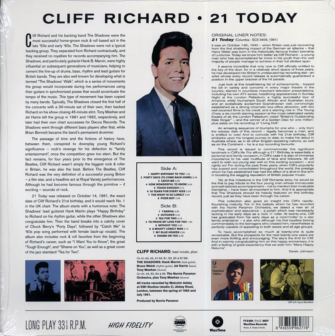 Cliff Richard - 21 Today (ltd. ed.) (180g) (High-Def VV) Vinyl Record