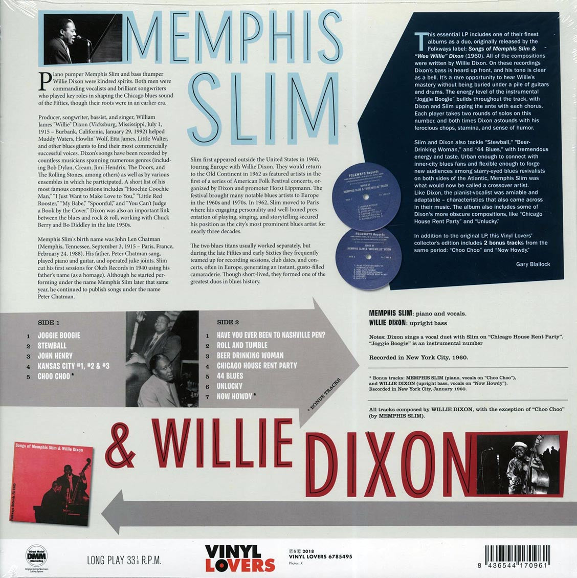 Memphis Slim, Willie Dixon - Songs Of Memphis Slim & Willie Dixon (ltd. ed.) (180g) (High-Def VV) Vinyl Record