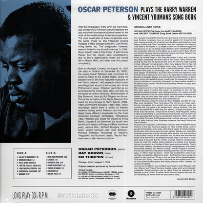 Oscar Peterson - Plays The Harry Warren And Vincent Youmans Song Book (+2 bonus tracks) (ltd. ed.) (180g) Vinyl Record