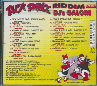 Major Worries, Admiral Bailey, Tonto Irie, Josey Wales, Etc. - Duck Dance Rhythm: DJ's Galore (rhythm: "Duck Dance") (20 tracks) Music CD