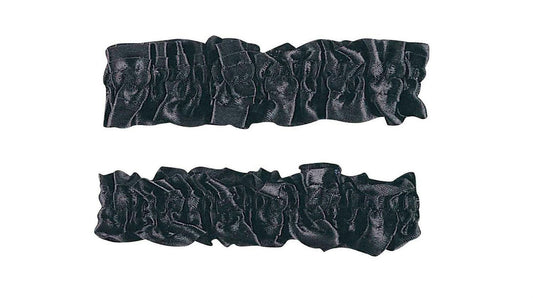 1920's Black Satin Old Fashioned Garter Flapper Arm Bands Armbands