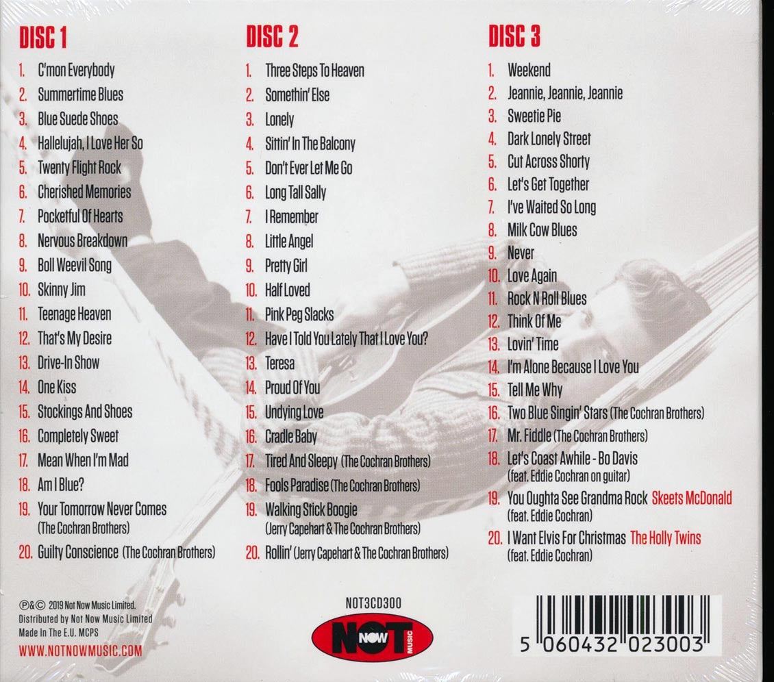 Eddie Cochran - The Very Best Of Eddie Cochran (60 tracks) (3xCD) (deluxe 3-fold digipak) Music CD