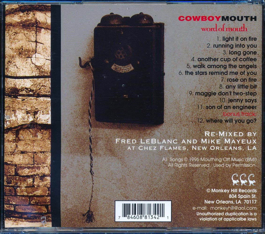Cowboy Mouth - Word Of Mouth Music CD