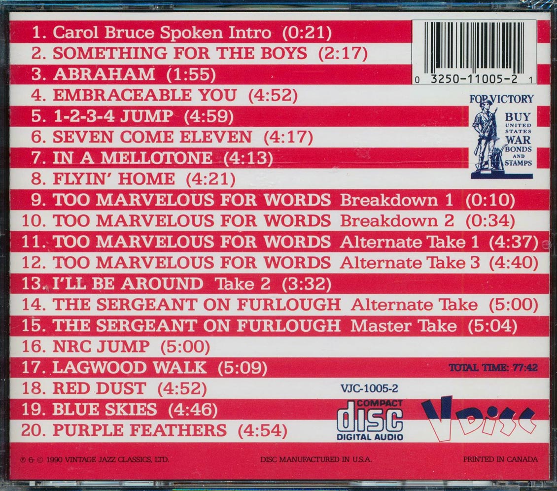 Red Norvo - The Legendary V Disc Masters Volume 1 Music CD