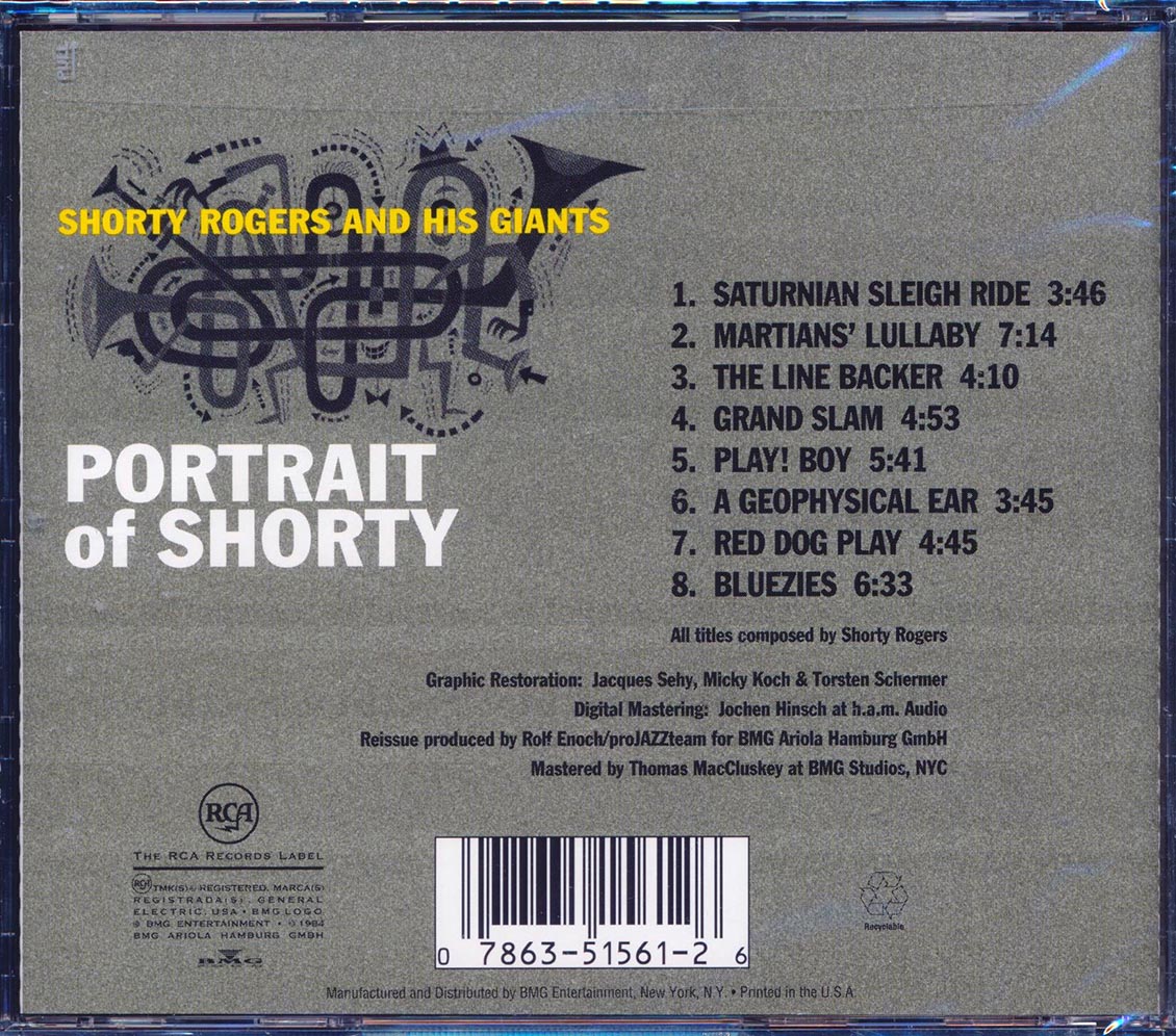 Shorty Rogers & His Giants - Portrait Of Shorty Music CD