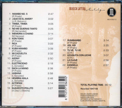 Perez Prado Y Su Orquestra - El Rey Del Mambo (22 tracks) Music CD