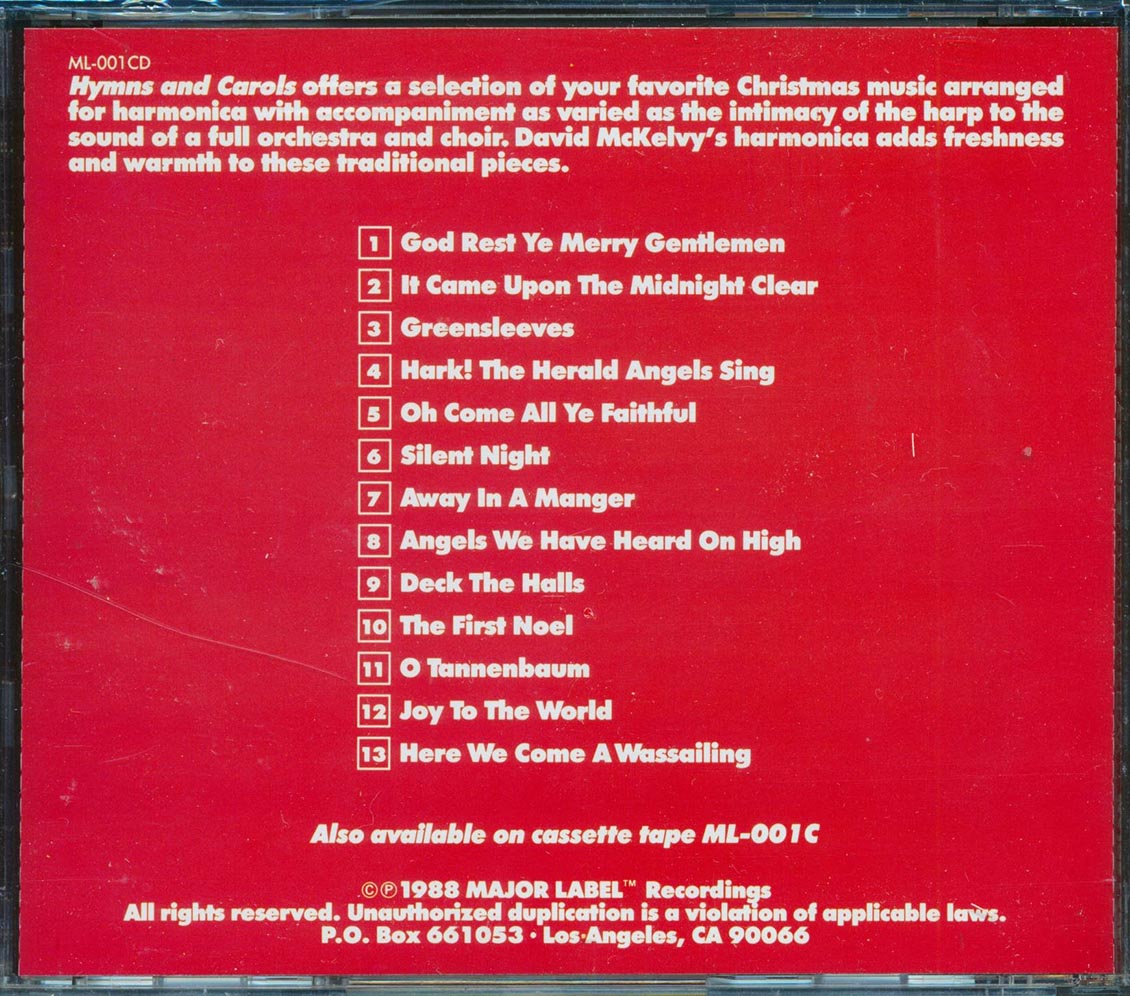 David McKelvy - Hymns & Carols: A Collection Of Your Favorite Christmas Music (Harmonica) Music CD