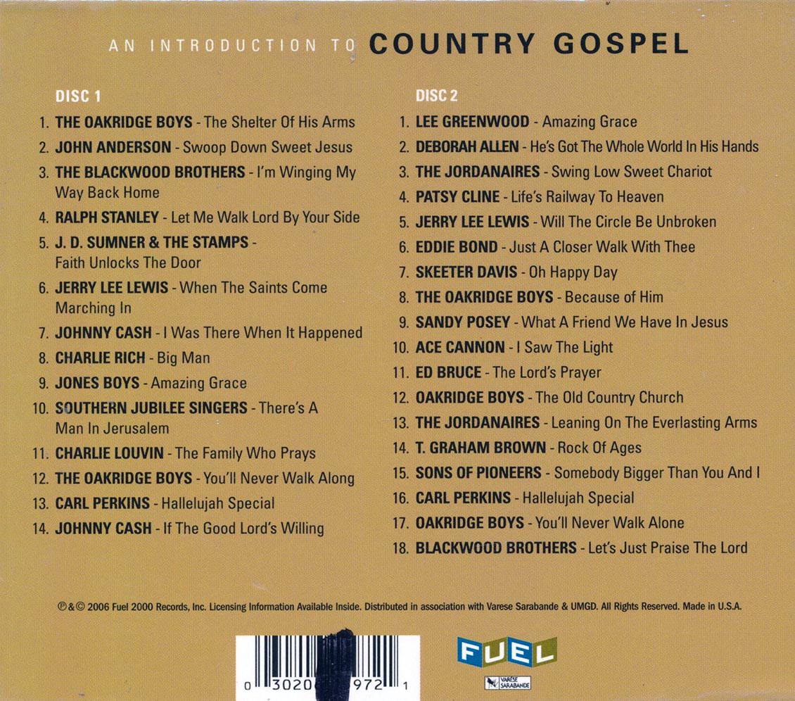 Johnny Cash, Skeeter Davis, Oakridge Boys, Etc. - An Introduction To Country Gospel (32 tracks) (2xCD) (box set) (marked/ltd stock) Music CD