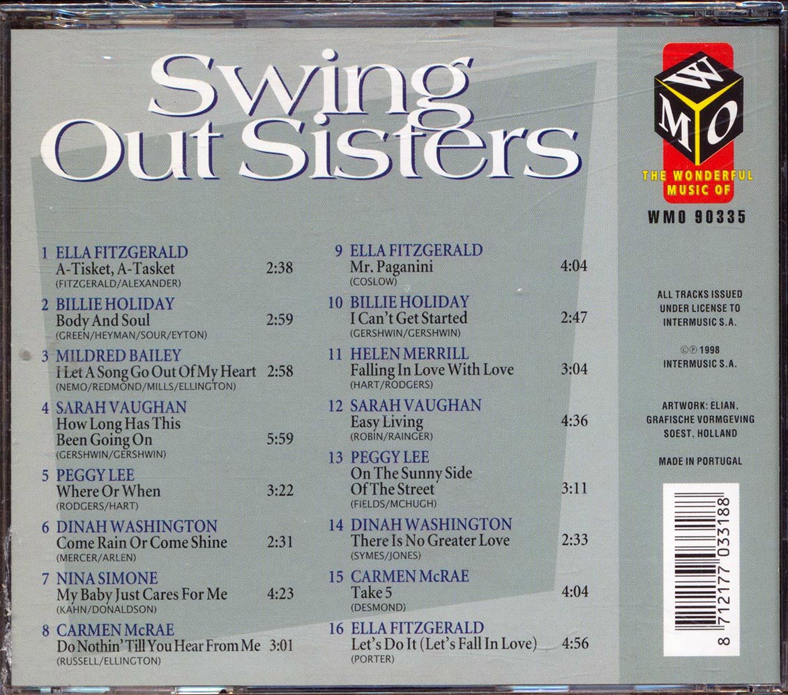Ella Fitzgerald, Billie Holiday, Mildred Bailey, Peggy Lee, Etc. - Swing Out Sisters: Ladies Of Jazz Music CD