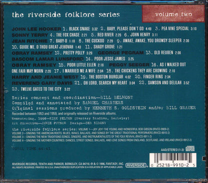 Sonny Terry, John Lee Hooker, Jean Ritchie, Etc. - Singing The American Roots: The Riverside Folklore Serious Volume 2 (23 tracks) (marked/ltd stock) Music CD