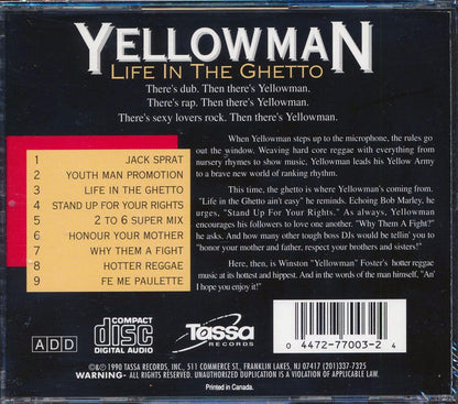 Yellowman - Life In The Ghetto Music CD