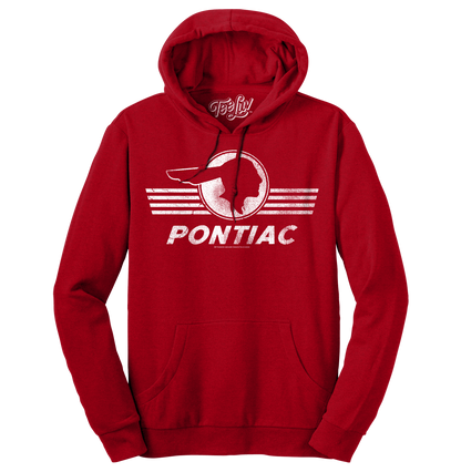 Pontiac Logo Hooded Sweatshirt Hoodie Officially Licensed - Red