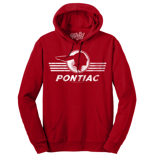 Pontiac Logo Hooded Sweatshirt Hoodie Officially Licensed - Red