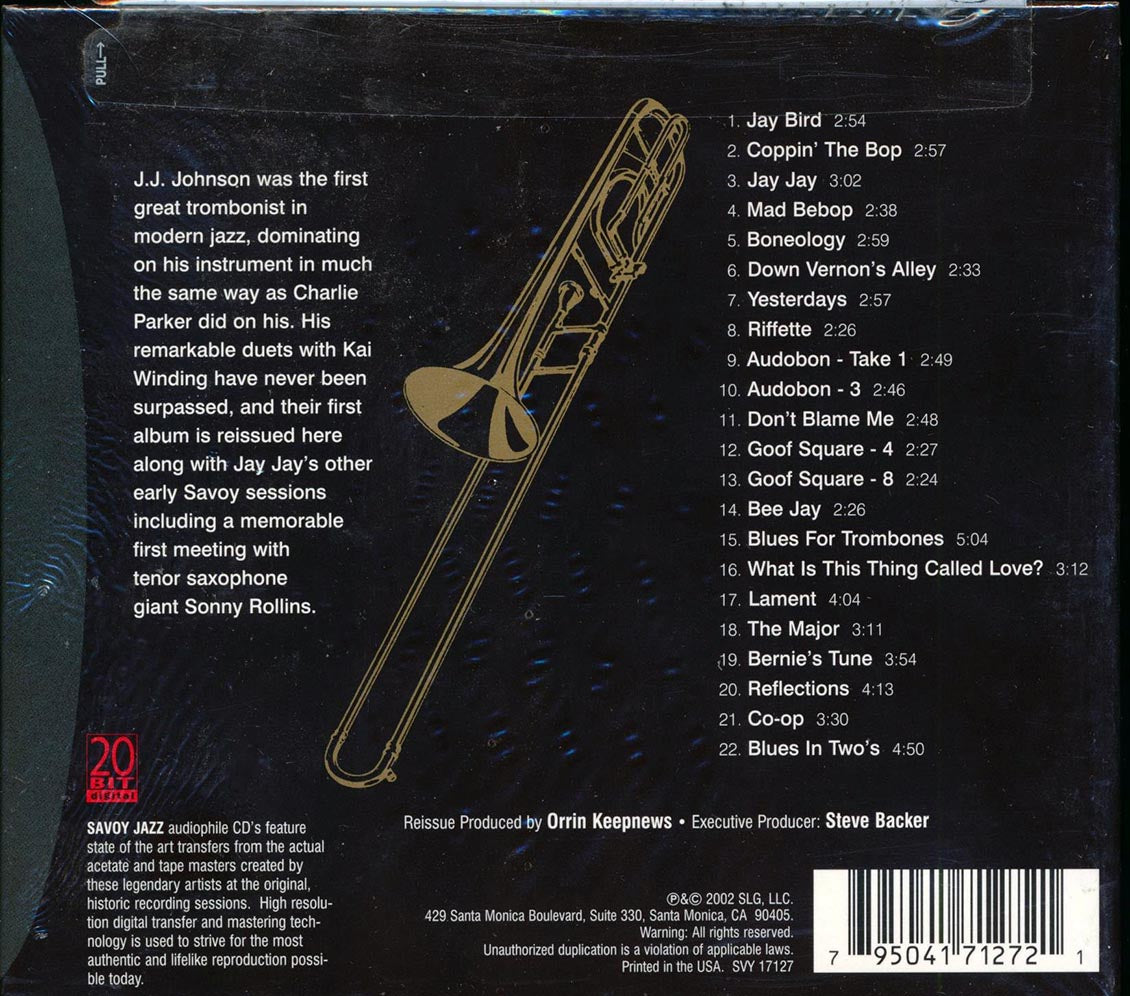 JJ Johnson - The Savoy Session (22 tracks) (deluxe 3-fold digipak) (remastered) Music CD