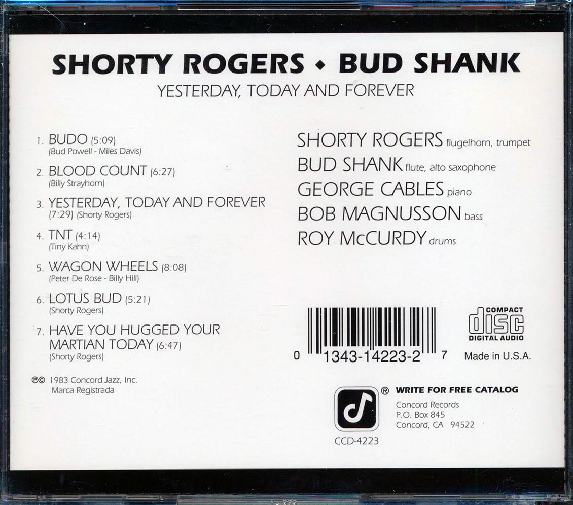 Shorty Rogers, Bud Shank - Yesterday, Today And Forever Music CD