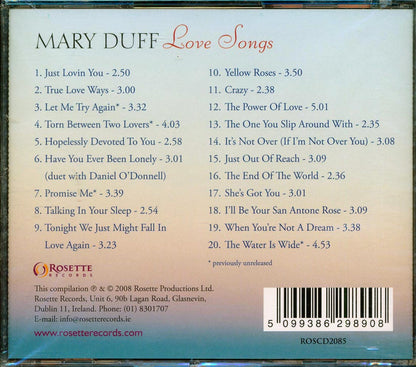 Mary Duff - Love Songs Music CD