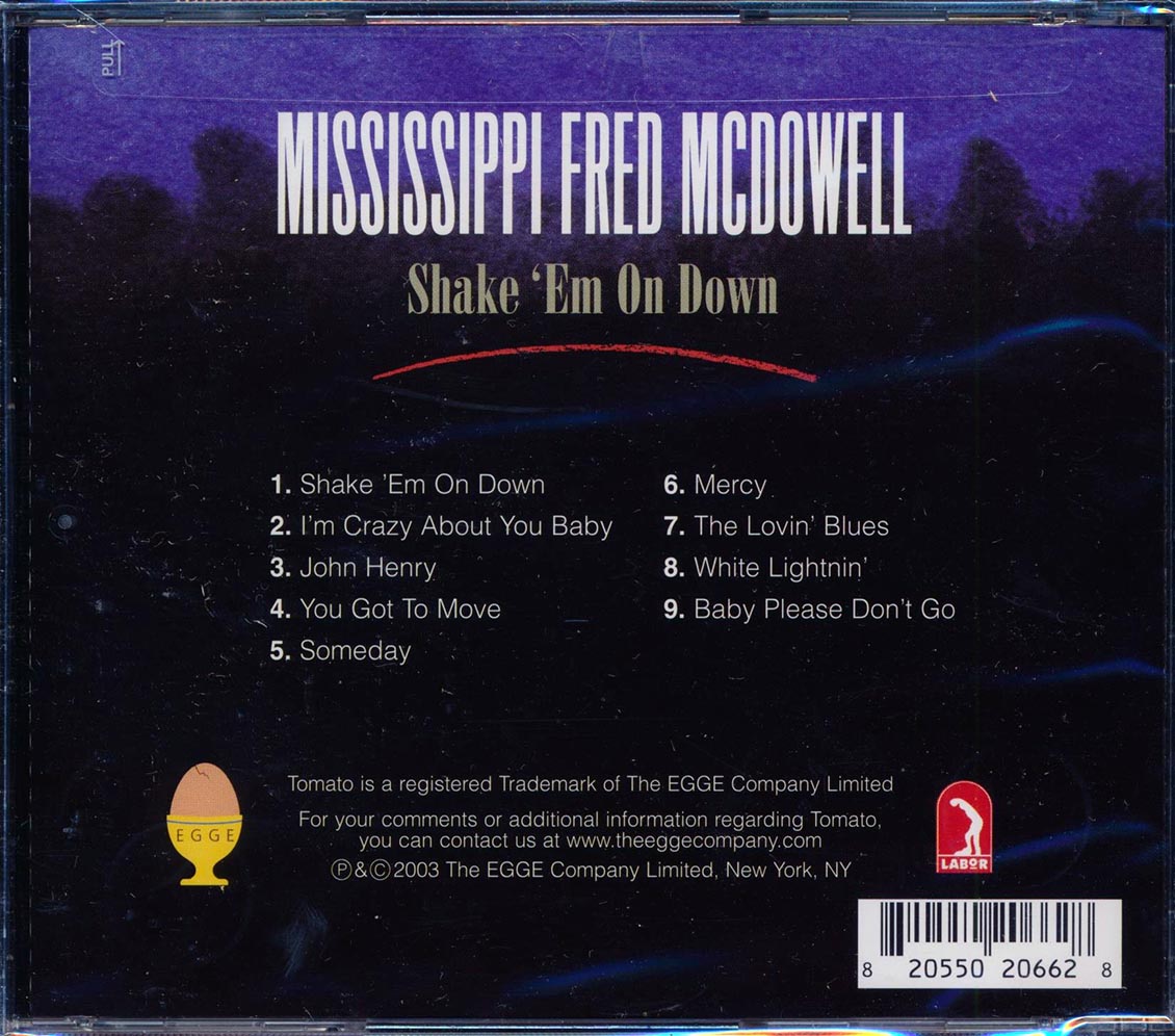 Mississippi Fred McDowell - Shake 'Em On Down Music CD