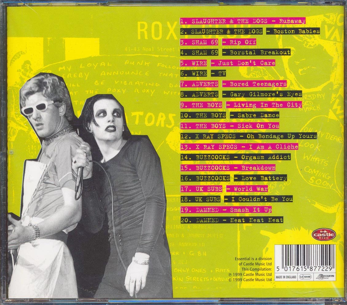 Buzzcocks, Sham 69, UK Subs, The Damned, Etc. - Live From The Roxy (20 tracks) (remastered) Music CD