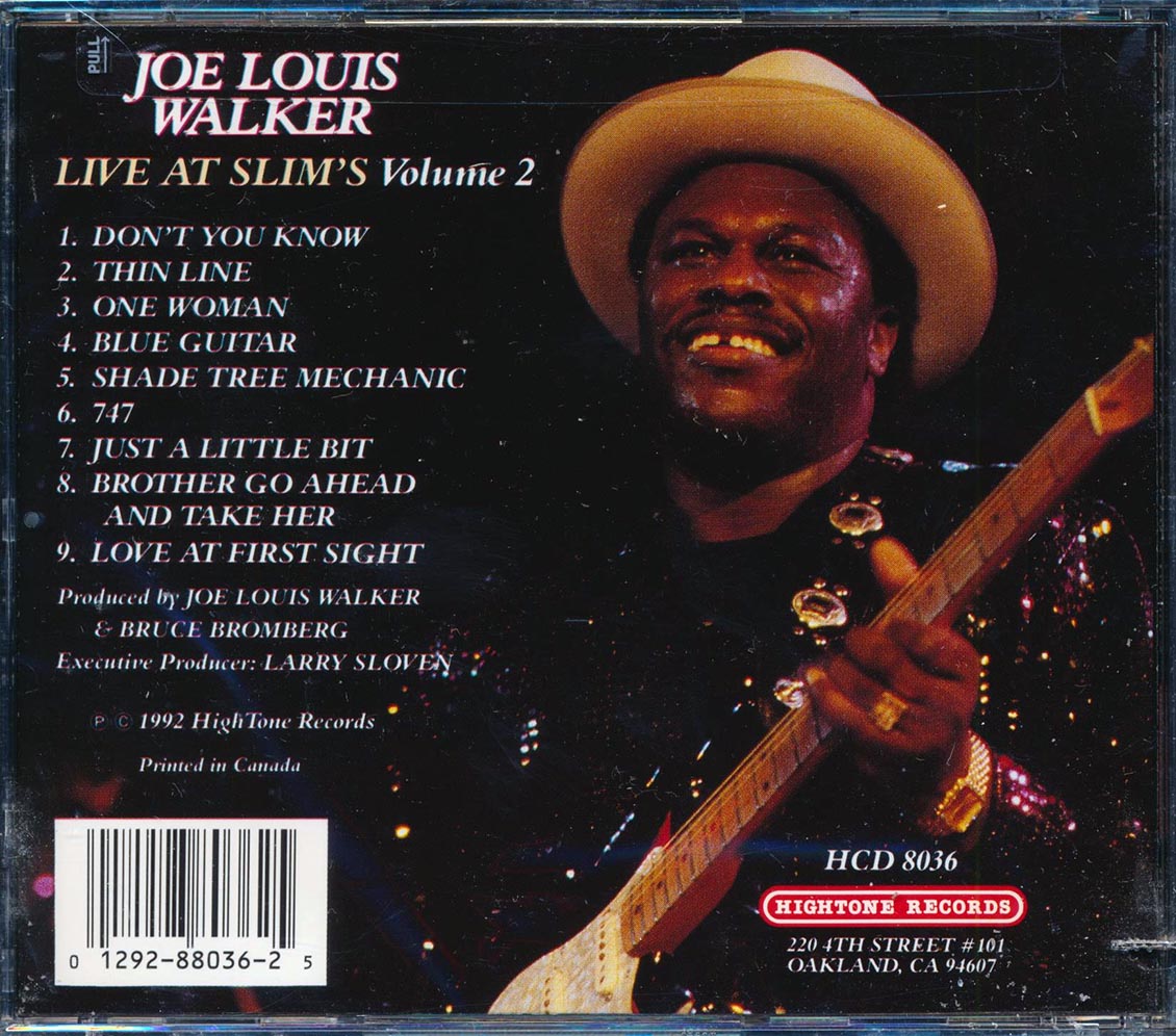 Joe Louis Walker - Live At Slim's Volume 2 (marked/ltd stock) Music CD
