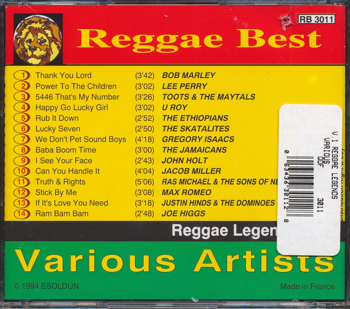 Jacob Miller, Bob Marley, Ras Michael, The Skatalites, Etc. - Reggae Legends Volume 1 Music CD