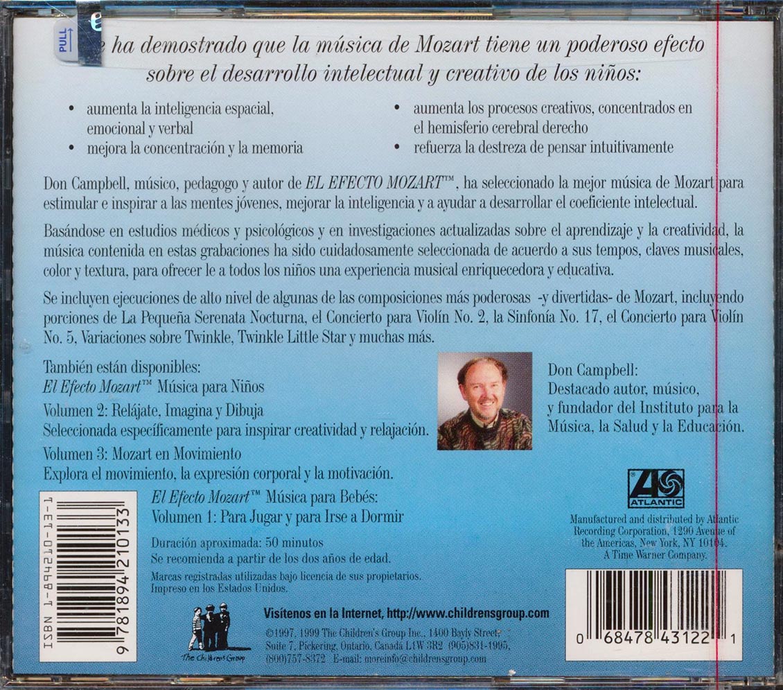 El Efecto Mozart, Musica Para Ninos - Afina Tu Mente Volume 1 Music CD