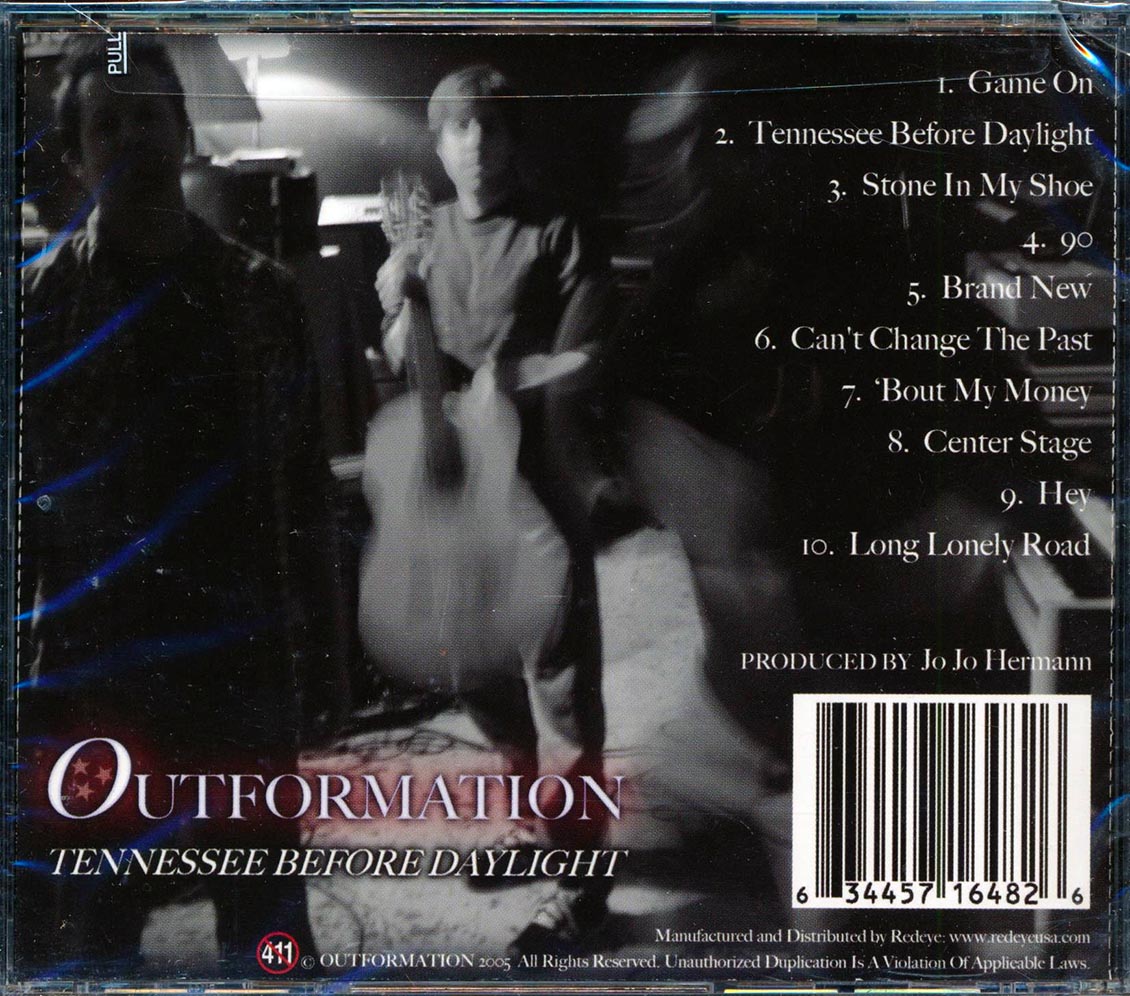Outformation Tennessee Before Daylight Music CD