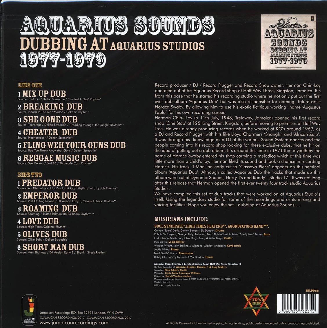 Aquarius Sounds - Dubbing At Aquarius Studios 1977-1979 (180g) Vinyl Record