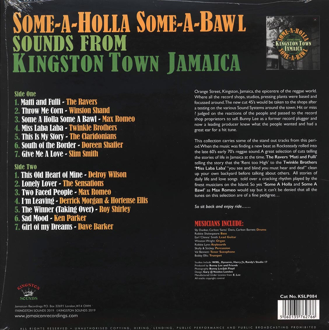 Max Romeo, Slim Smith, Roy Shirley, Etc. - Some-A-Holla Some-A-Bawl: Sounds From Kingston Town Jamaica (180g) Vinyl Record
