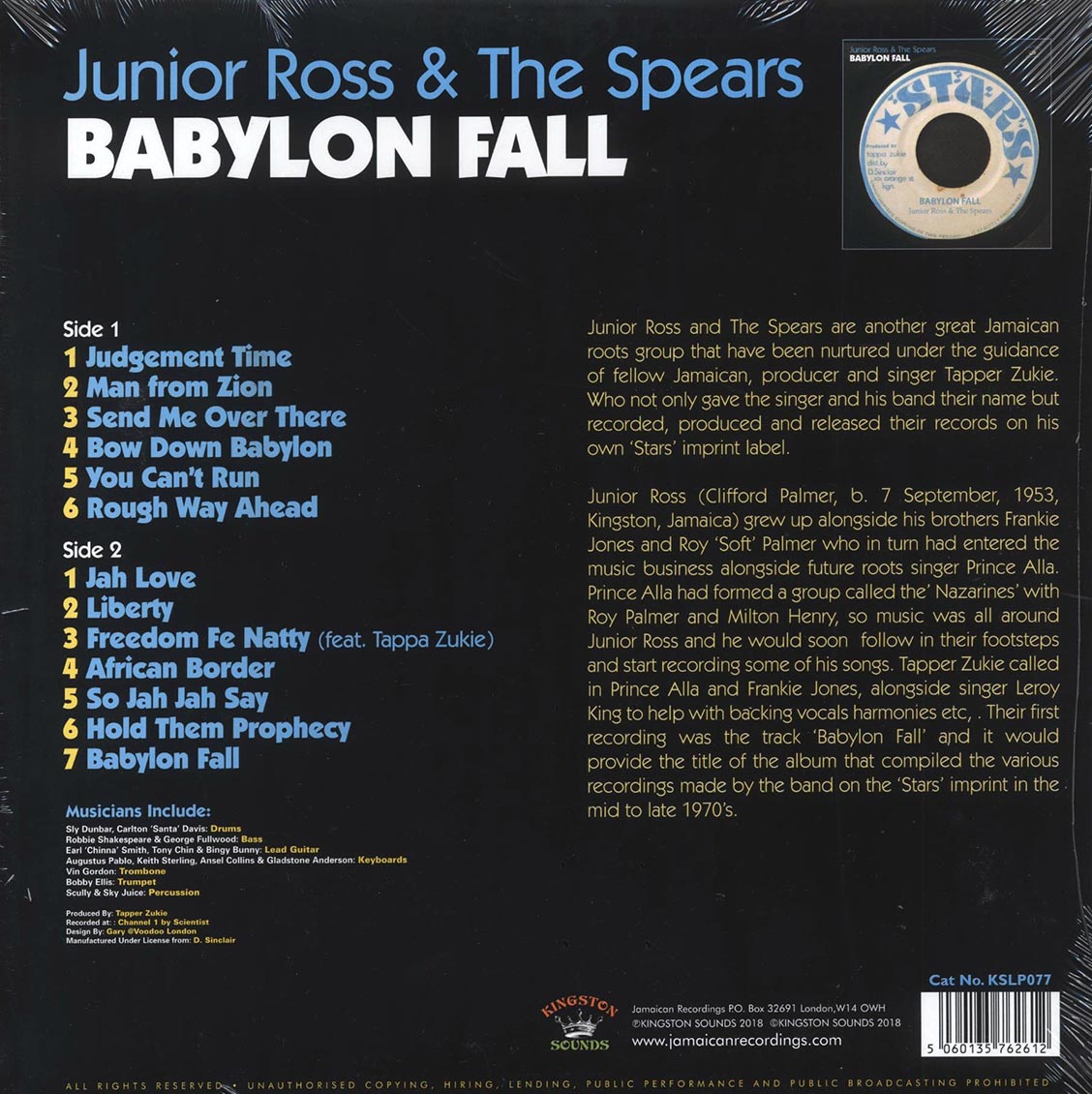 Jr. Ross & The Spears - Babylon Fall (180g) Vinyl Record