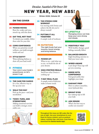 Denise Austin's Fit Over 50 - Winter 2026: New Year, New Abs, Power Moves To Burn Fat, Build Muscle, Slim Down & Transform Your Body, Style Savvy Tips, Get Glowing Radiant Skin & More!