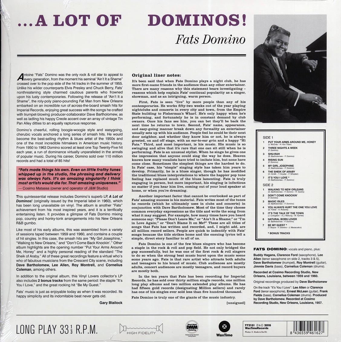 Fats Domino - A Lot Of Dominos! (DMM) (ltd. ed.) (180g) (High-Def VV) (remastered) Vinyl Record