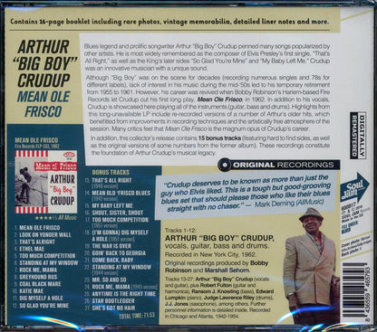 Arthur Big Boy Crudup - Mean Ol' Frisco (27 tracks) (+15 bonus tracks) (incl. 16-page booklet) (remastered) Music CD