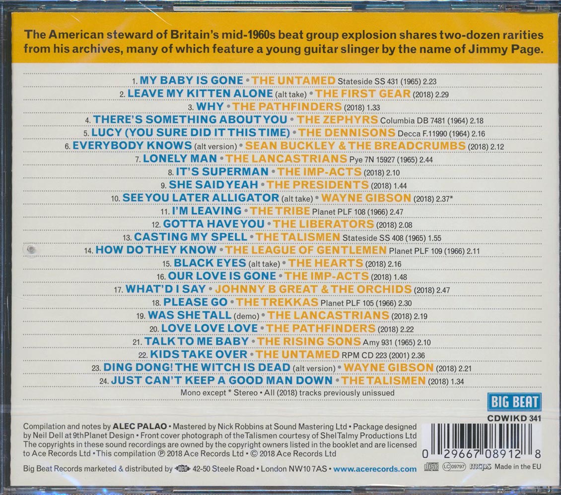 Johnny B Great & The Orchids, The Untamed, The Tribe, Etc. - Planet Beat: From The Shel Talmy Vaults (24 tracks) (incl. large booklet) (remastered) Music CD