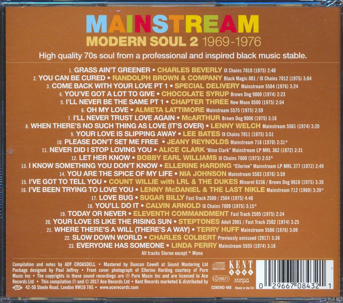 Charles Beverly, Chocolate Syrup, Alice Clark, Etc. - Mainstream Modern Soul 2: 1969-1976 (23 tracks) (incl. large booklet) (remastered) Music CD