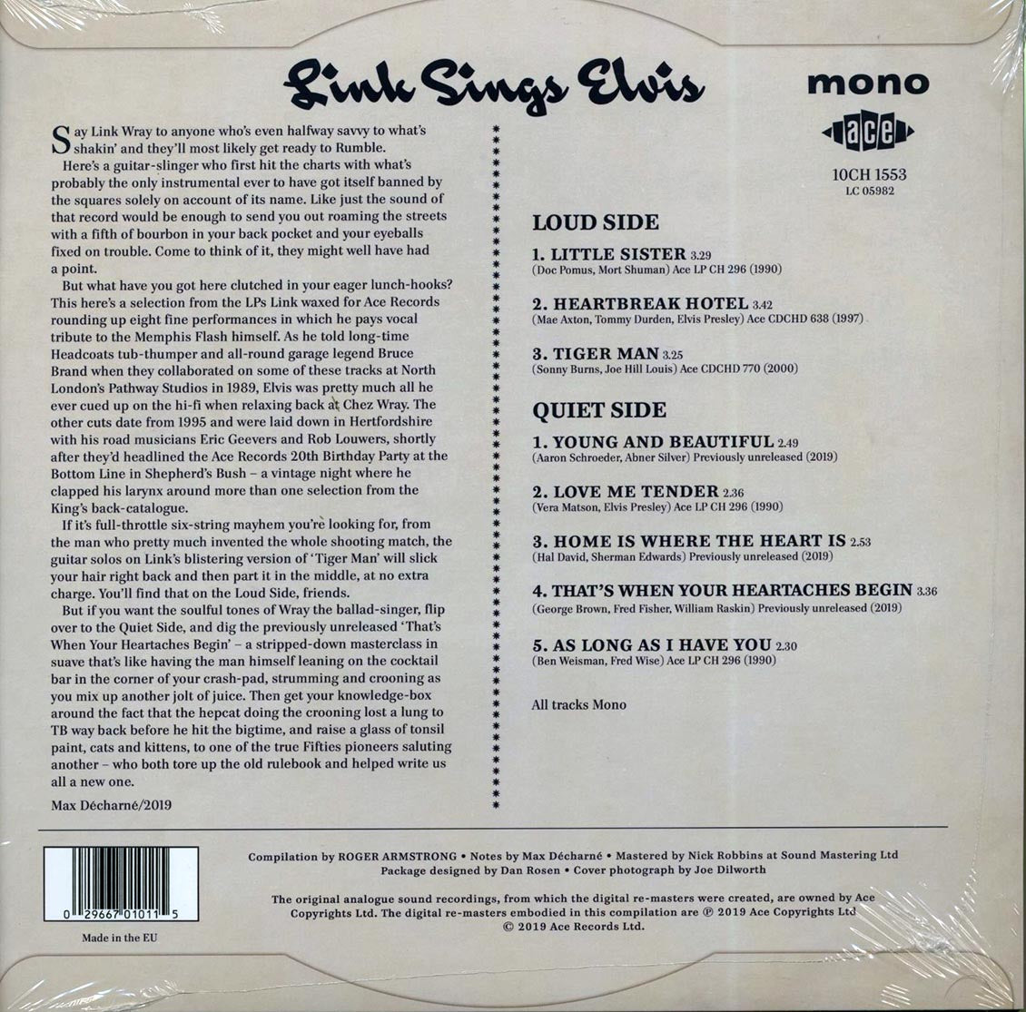 Link Wray - Link Sings Elvis Vinyl Record