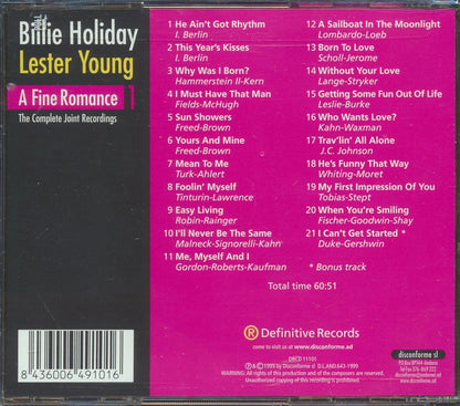 Billie Holiday - A Fine Romance: The Complete Joint Recordings (21 tracks) Music CD