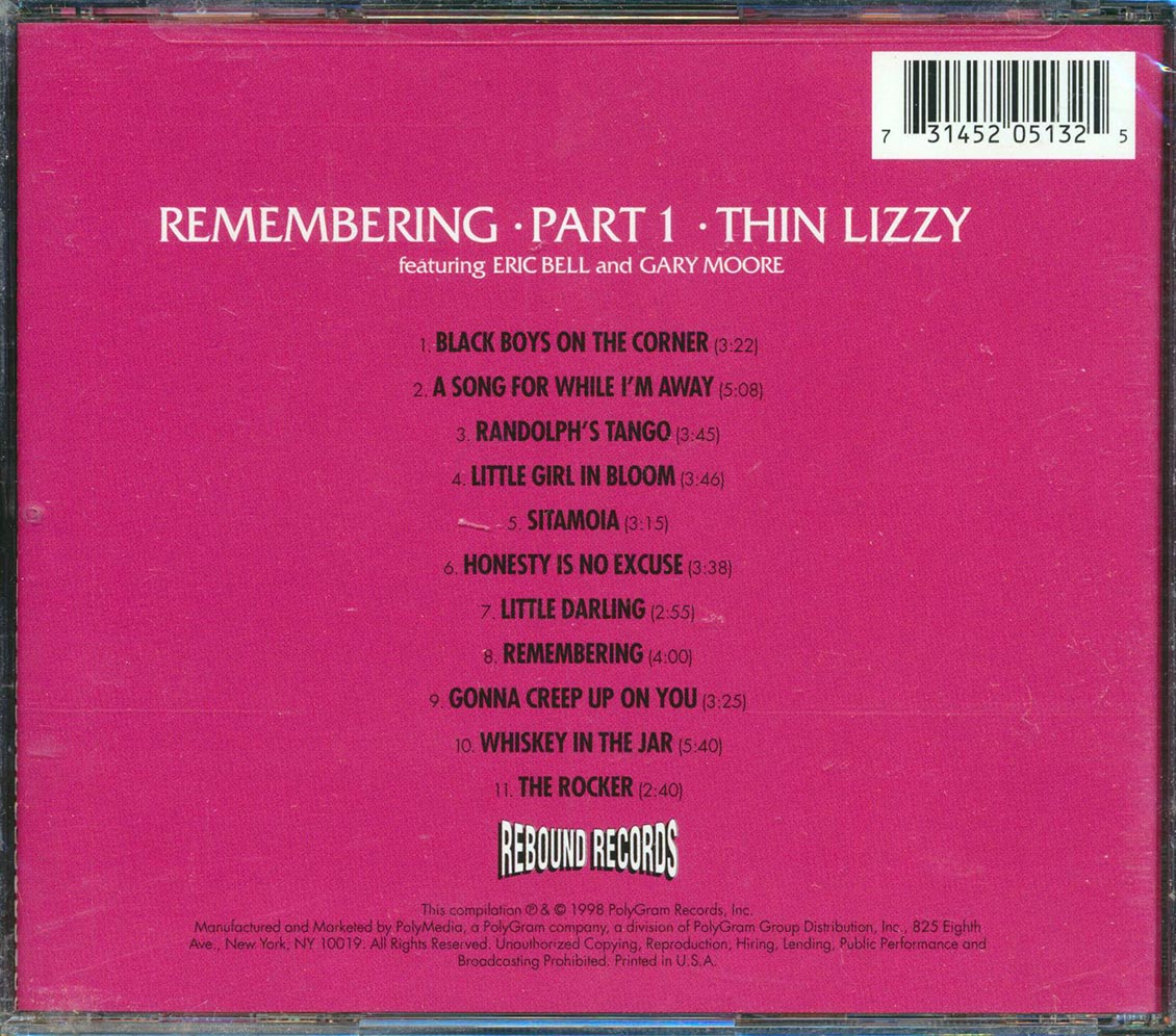 Thin Lizzy - Remembering: Part 1 Music CD